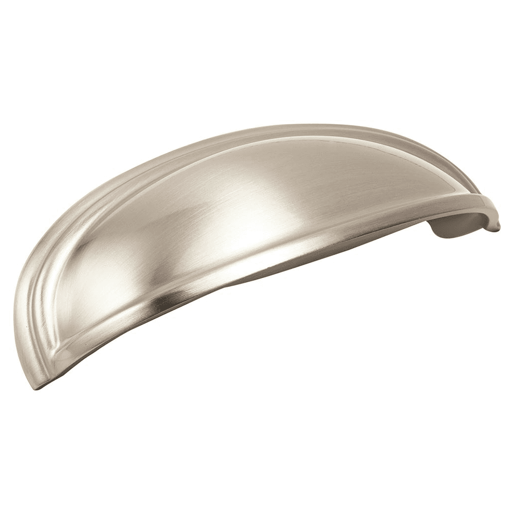 3-4 inch Ashby Cup Pull in Satin Nickel finish by Amerock