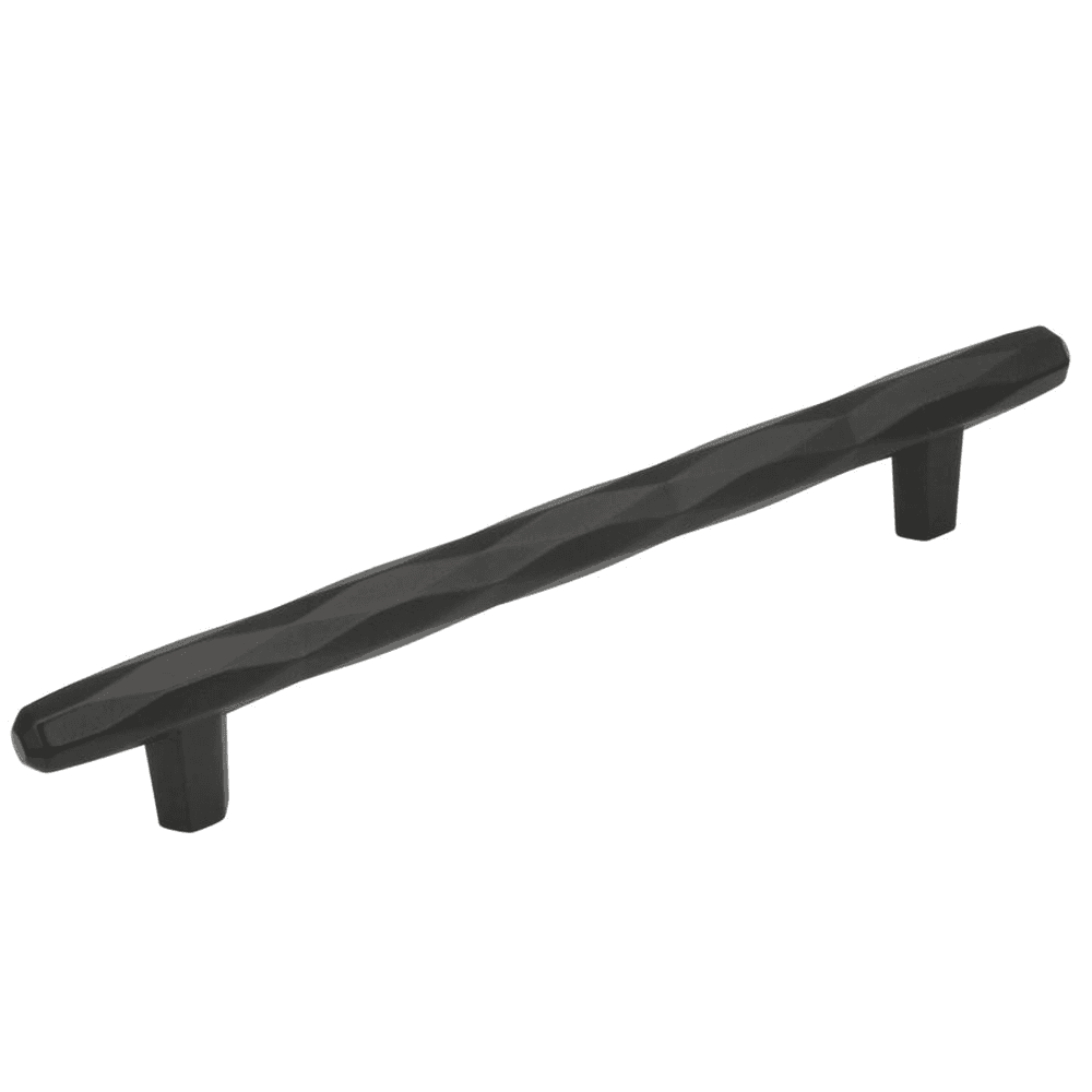 Amerock 6-5/16" St. Vincent T-Bar Pull in Black Bronze on a kitchen cabinet.