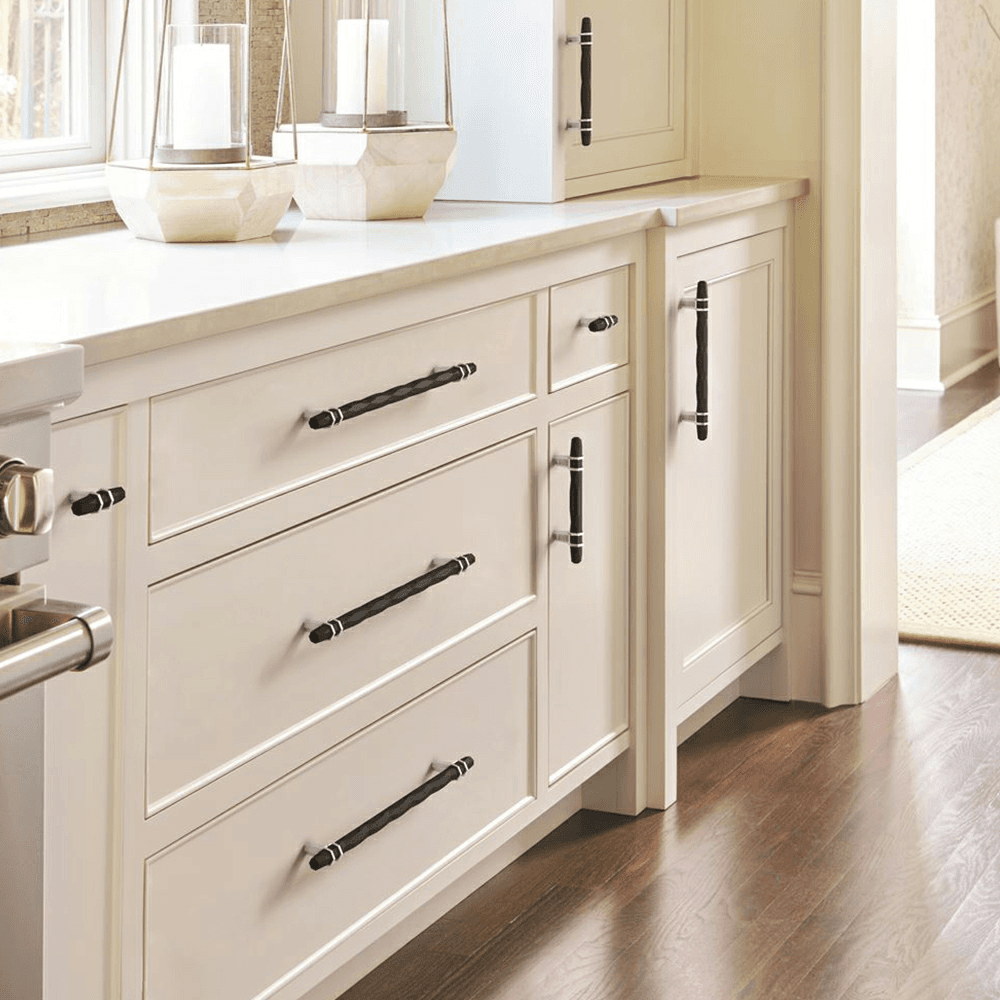 Marble black/satin nickel finish T-knob by Amerock