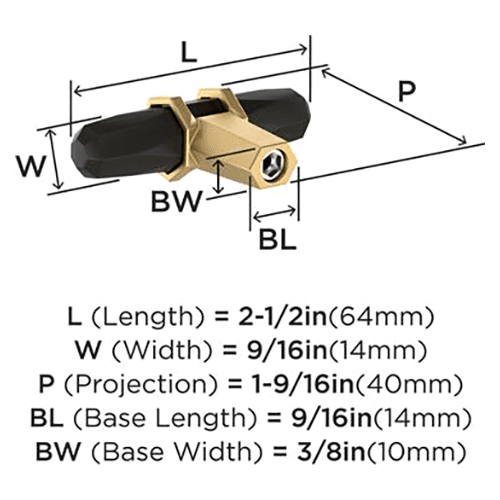 2-1/2" London T-Handle Knob, Black Bronze/Champagne Bronze Alt 1 - Image