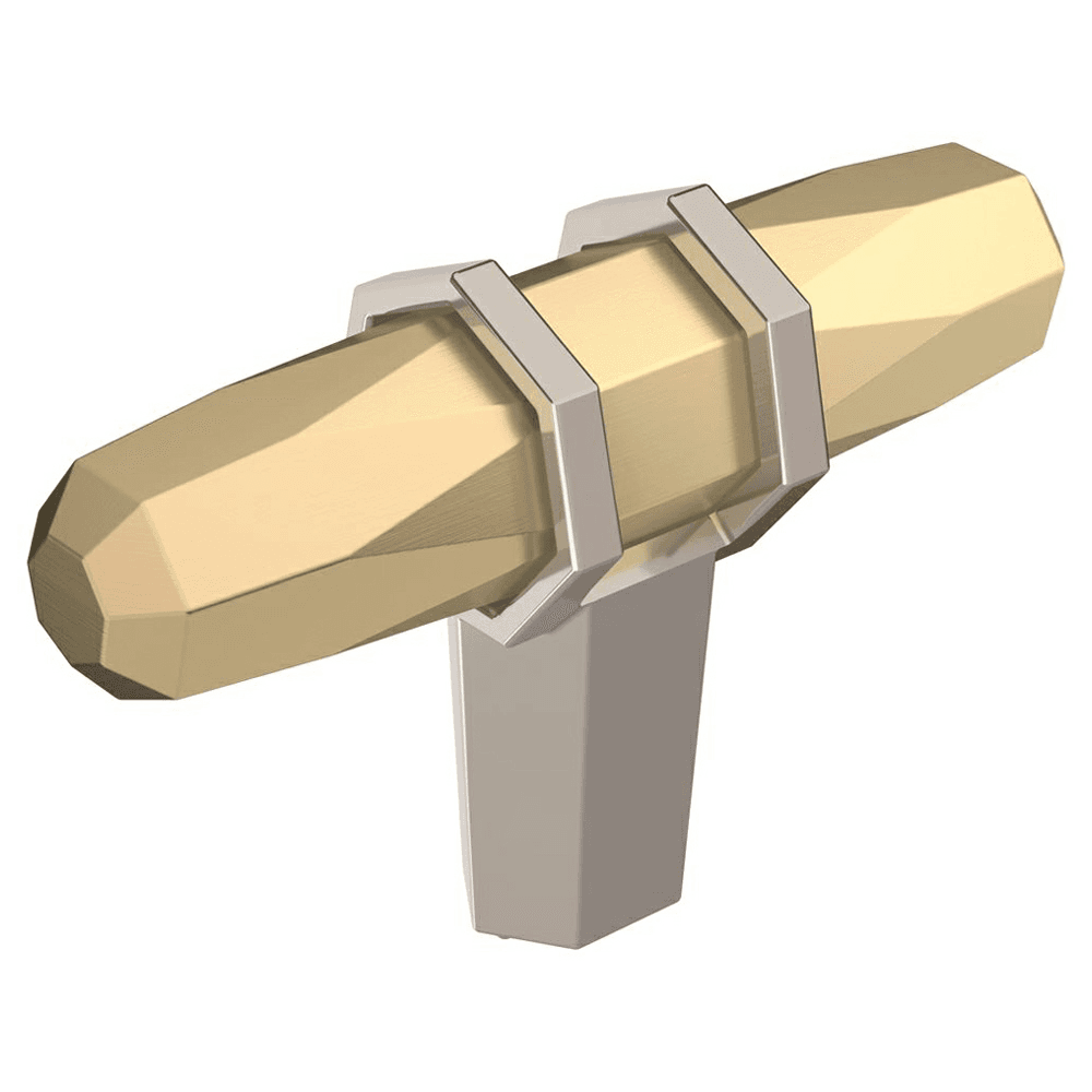 64 mm length London knob with faceted forms and geometric patterns