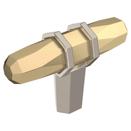 64 mm length London knob with faceted forms and geometric patterns