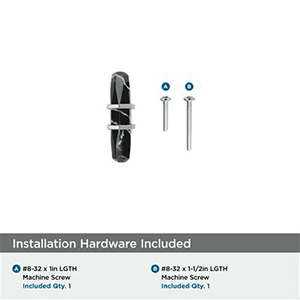 2-1/2" Carrione T-Handle Cabinet Knob, Marble Black/Polished Chrome Alt 2 - Image