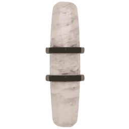 Amerock Carrione T-handle Knob in Marble White/Black Bronze on a kitchen cabinet