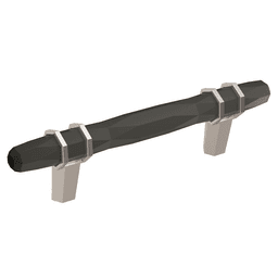 Assembled, split finish design of London cabinet pull