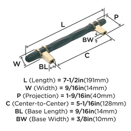 5-1/16" London Cabinet Pull, Black Bronze/Golden Champagne Alt 2 - Image