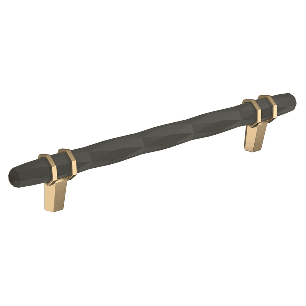 6-5/16" Carrione&trade; Bar Pull in Black Bronze/Golden Champagne finish