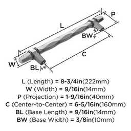 6-5/16" London Cabinet Pull, Satin Nickel/Black Chrome Alt 3 - Image