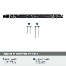 6-5/16" Carrione Cabinet Pull, Marble Black/Champagne Bronze Alt 2 - Image