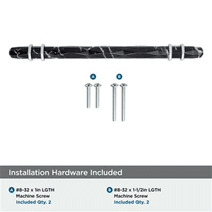 6-5/16" Carrione Cabinet Pull, Marble Black/Polished Chrome Alt 2 - Image