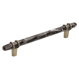 6-5/16" Carrione&trade; Bar Pull in Marble Black/Golden Champagne finish by Amerock