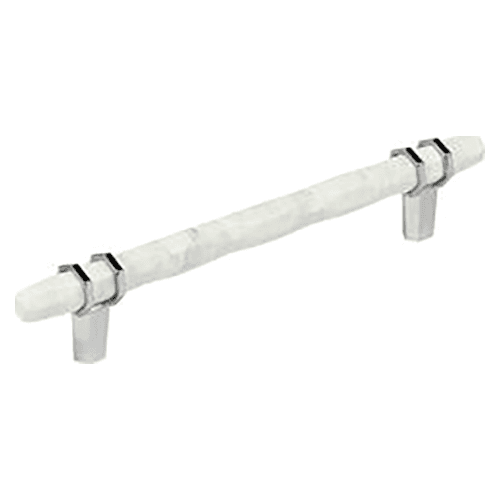 6-5/16" Carrione Cabinet Pull, Marble White/Polished Chrome Main - Image
