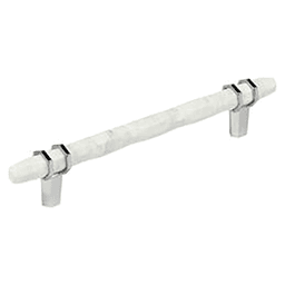 6-5/16" Carrione Cabinet Pull, Marble White/Polished Chrome Main - Image