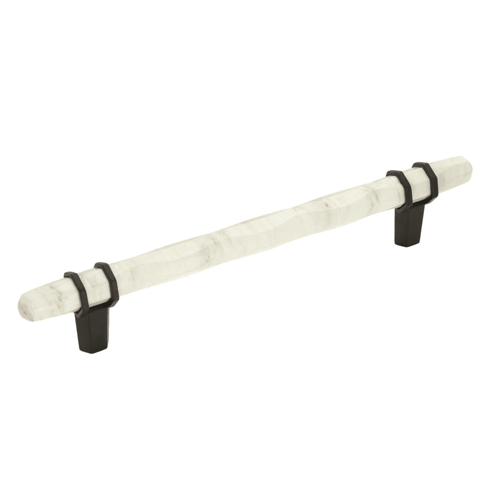 Clean contemporary style Carrione&trade; collection bar pull by Amerock in Marble Black/Golden Champagne finish