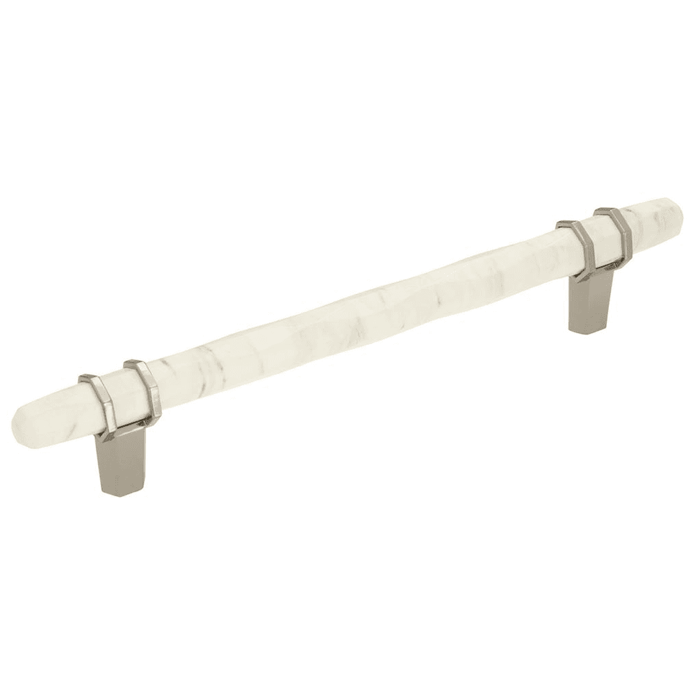 6-5/16" Carrione Bar Pull made with coveted Carrara marble from Italy's Carrione River.