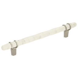 6-5/16" Carrione Bar Pull made with coveted Carrara marble from Italy's Carrione River.