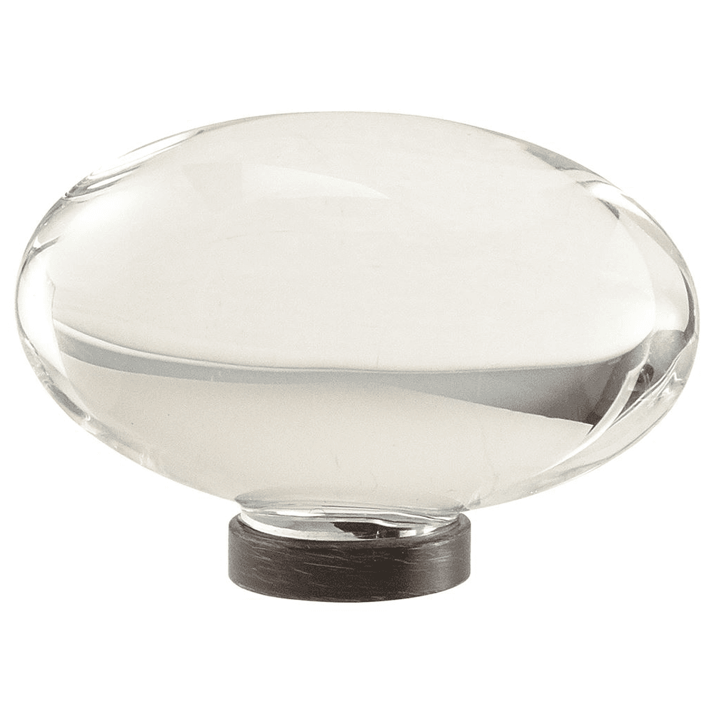 Amerock Glacio Oval Knob in Clear/Oil Rubbed Bronze on Cabinet Door