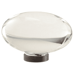 Amerock Glacio Oval Knob in Clear/Oil Rubbed Bronze on Cabinet Door