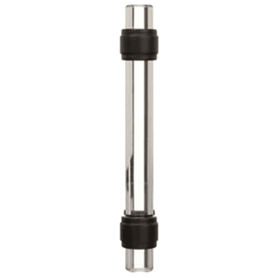 Amerock Glacio Clear/Black Bronze Glass Door Pull on Gray Cabinet with Glass Doors