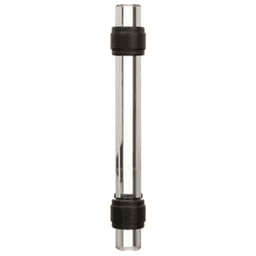 Amerock Glacio Clear/Black Bronze Glass Door Pull on Gray Cabinet with Glass Doors