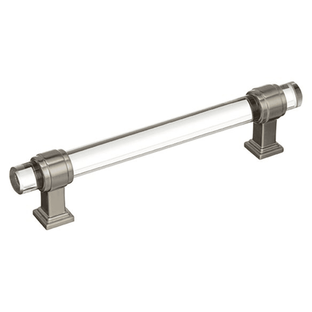 Amerock Glacio Clear/Satin Nickel Handle Pull - 5-1/16 inches