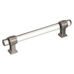 Amerock Glacio Clear/Satin Nickel Handle Pull - 5-1/16 inches