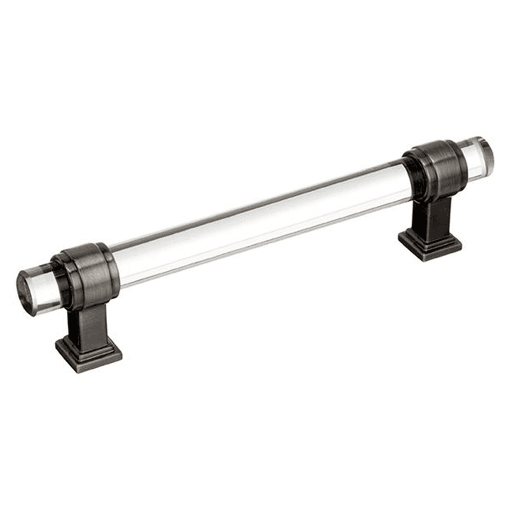 Amerock Glacio Handle Pull in Clear/Gunmetal - 5-1/16 inches