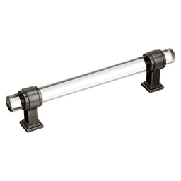 Amerock Glacio Handle Pull in Clear/Gunmetal - 5-1/16 inches