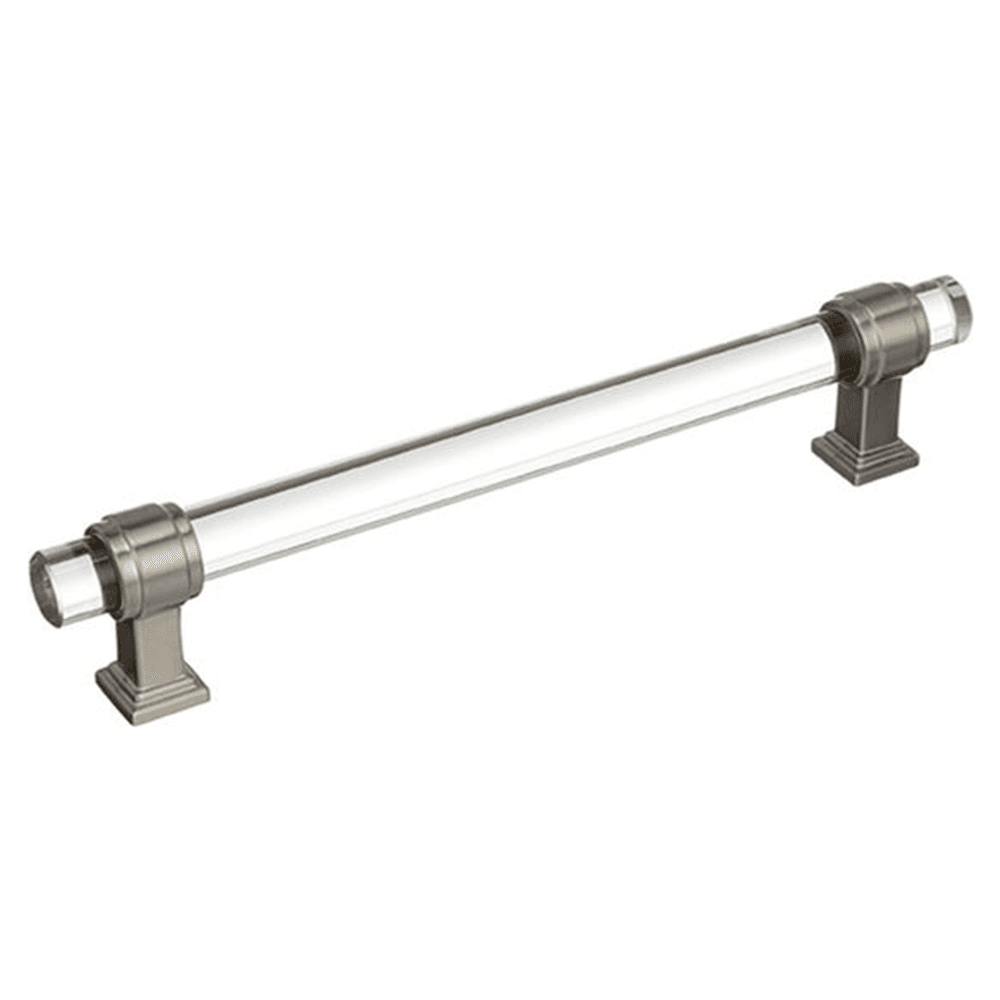 Amerock's Glacio Handle Pull in Clear/Satin Nickel - 6-5/16 inch size