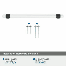 8" Glacio Cabinet Pull, Clear/Satin Nickel Alt 3 - Image