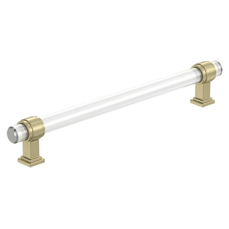 8" Glacio Cabinet Pull, Clear/Golden Champagne Main - Image