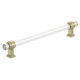 8" Glacio Cabinet Pull, Clear/Golden Champagne Main - Image