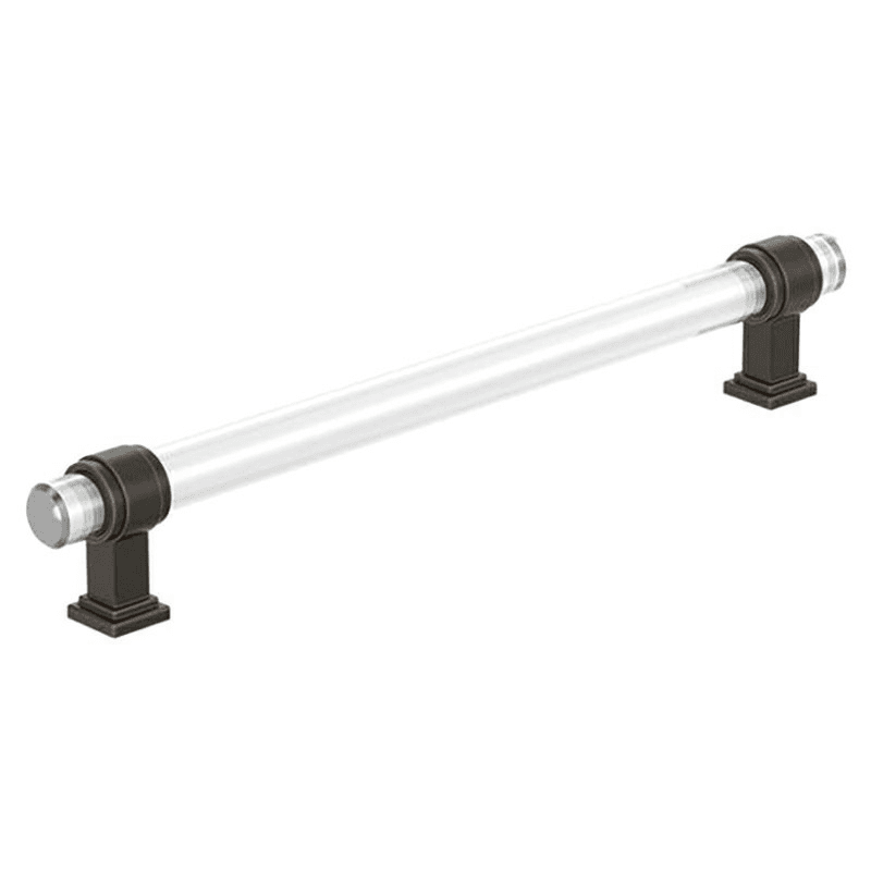 8" Glacio Cabinet Pull, Clear/Oil-Rubbed Bronze Main - Image
