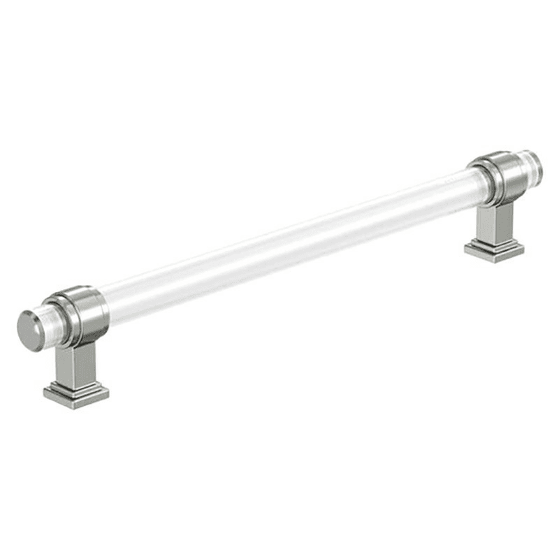 8" Glacio Cabinet Pull, Clear/Polished Nickel Main - Image