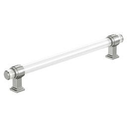 8" Glacio Cabinet Pull, Clear/Polished Nickel Main - Image