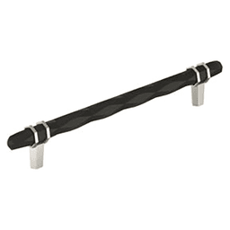 8" London Cabinet Pull, Black Bronze/Polished Nickel Main - Image