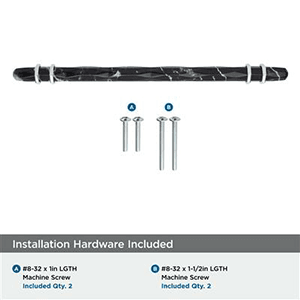 8" Carrione Cabinet Pull, Marble Black/Satin Nickel Alt 2 - Image