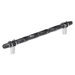 8" Carrione Cabinet Pull, Marble Black/Polished Chrome Main - Image