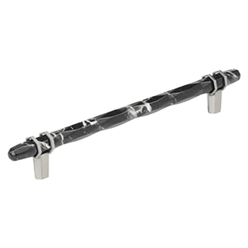 8" Carrione Cabinet Pull, Marble Black/Satin Nickel Main - Image