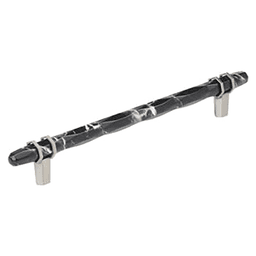 8" Carrione Cabinet Pull, Marble Black/Satin Nickel Main - Image