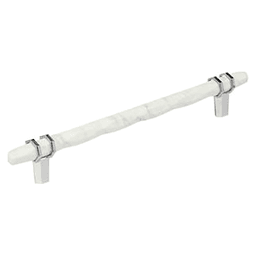 8" Carrione Cabinet Pull, Marble White/Polished Chrome Main - Image
