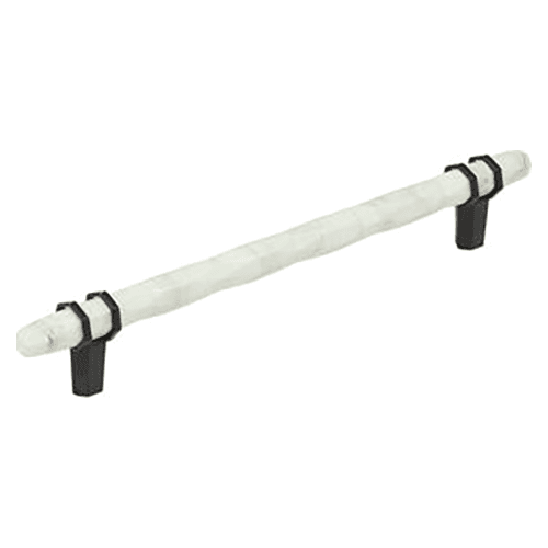 8" Carrione Cabinet Pull, Marble White/Black Bronze Main - Image