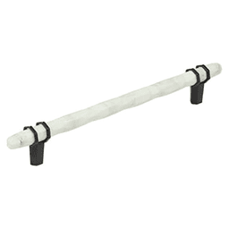 8" Carrione Cabinet Pull, Marble White/Black Bronze Main - Image