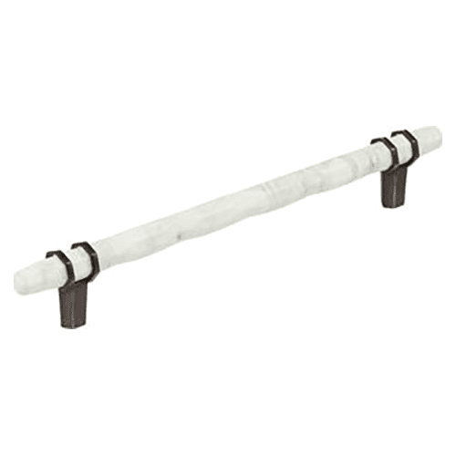 8" Carrione Cabinet Pull, Marble White/Oil-Rubbed Bronze Main - Image