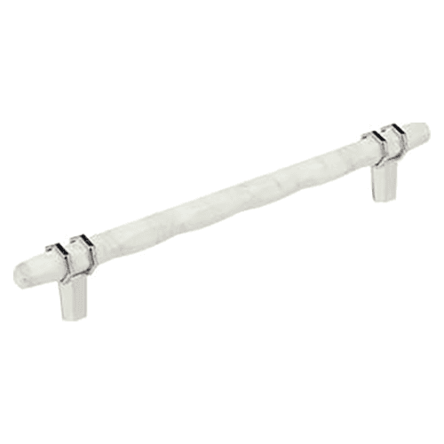 8" Carrione Cabinet Pull, Marble White/Polished Nickel Main - Image