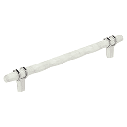 8" Carrione Cabinet Pull, Marble White/Polished Nickel Main - Image