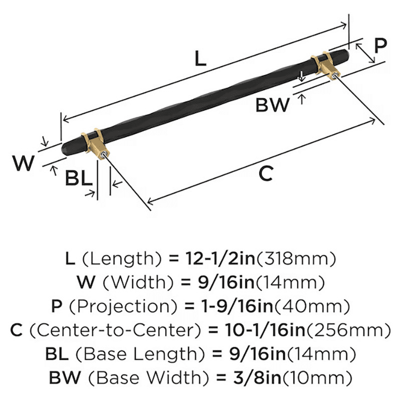10-1/16" London Cabinet Pull, Black Bronze/Champagne Bronze Alt 2 - Image