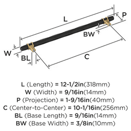 10-1/16" London Cabinet Pull, Black Bronze/Polished Nickel Alt 2 - Image