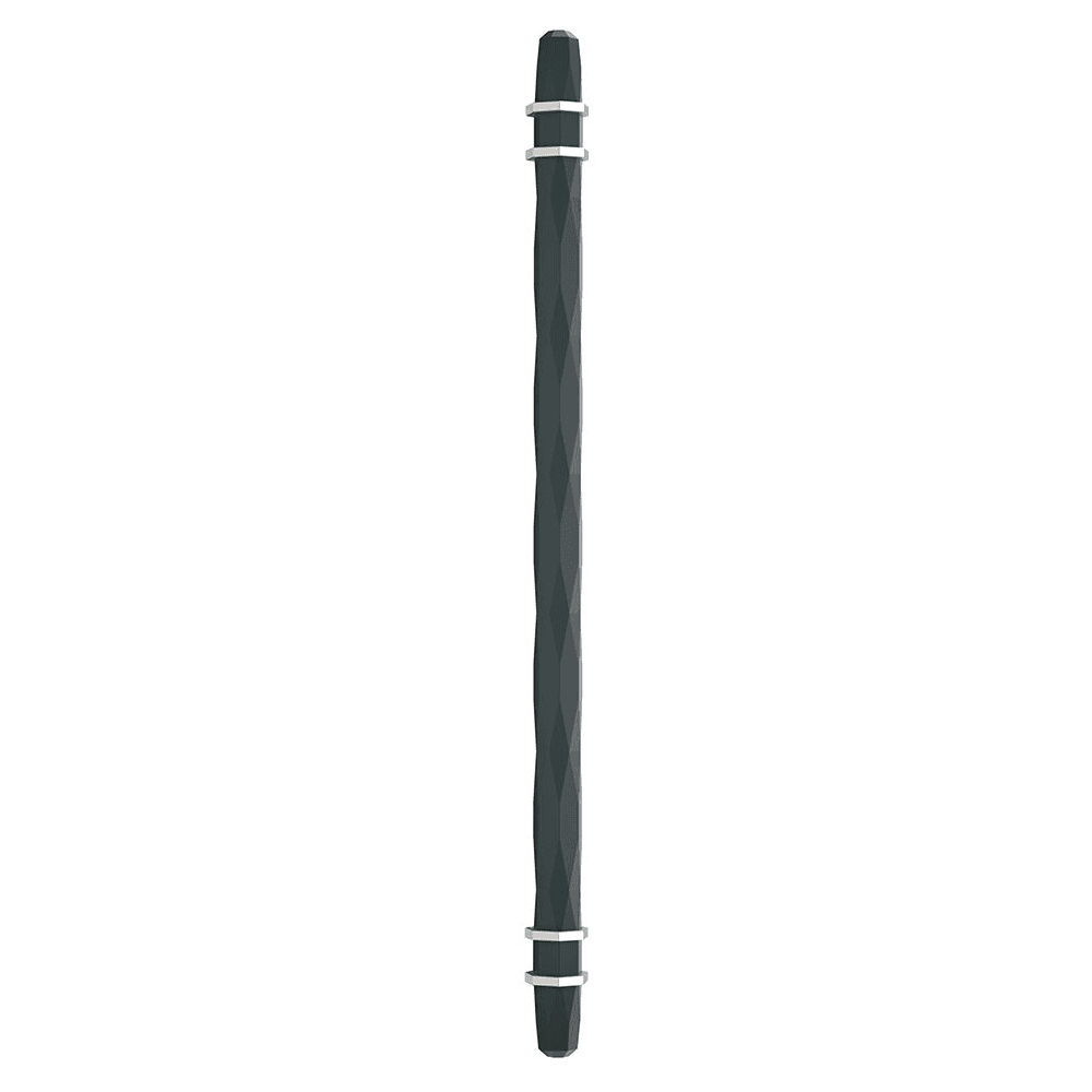 Amerock London Cabinet Pull in Black Bronze/Satin Nickel finish on a white cabinet