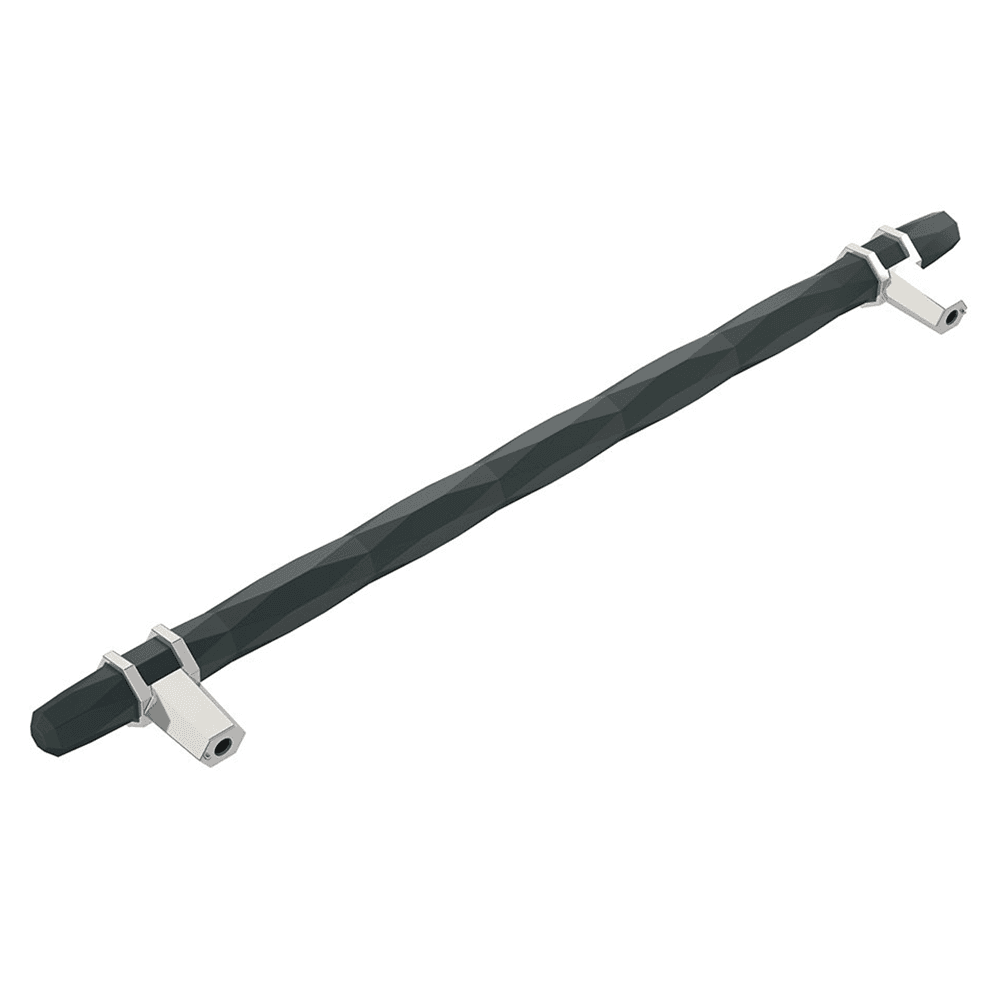 Amerock London Cabinet Pull in Black Bronze/Satin Nickel finish on a wood cabinet